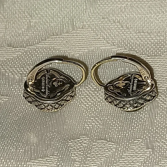 Andrea Candela  Clover Black Onyx Earrings, Sterling Silver & 18k - Picture 6 of 8